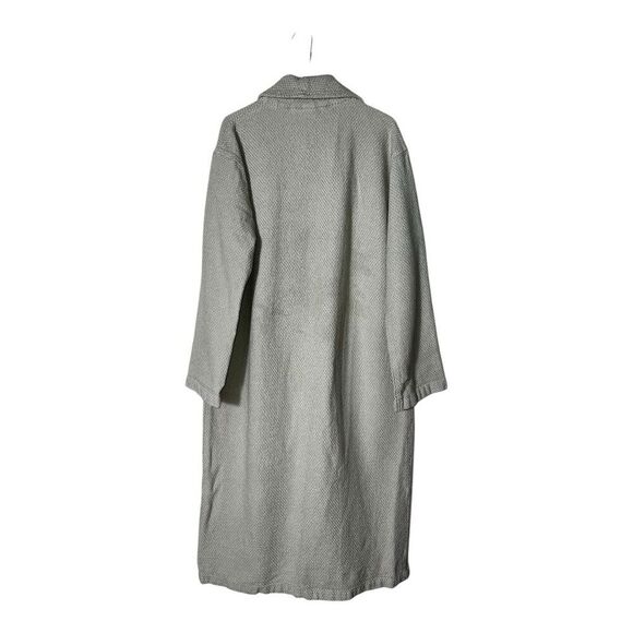 2175. Coyuchi Unisex Gray Robe M midweight 100% organic cotton‎ missing tie belt - Picture 5 of 7